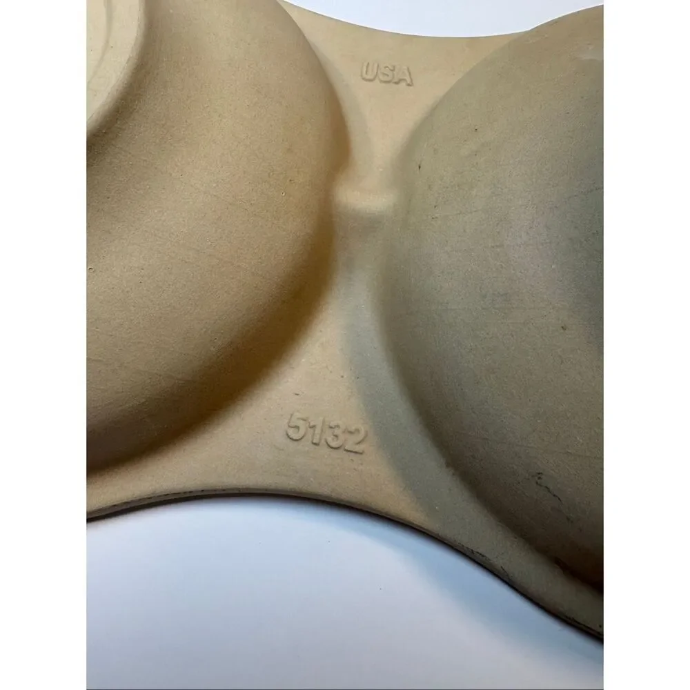 Pampered Chef Double Pet Bowl Feeder Dish Stoneware Tan USA 5132